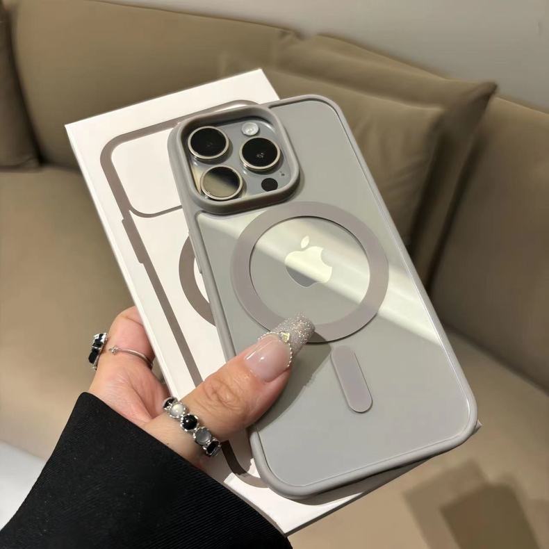 钛原色肤感磁吸透明适用iphone15promax苹果14proMax手机壳13pro防摔ip12pm无线plus充电16pro新款套男女简约