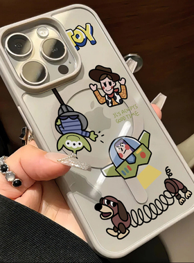 玩具总动员适用iPhone15promax手机壳苹果14pro新款16promax可爱卡通13趣味12保护套11肤感磁吸14plus钛灰色