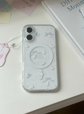 蓝色蝴蝶星星适用iPhone16promax无线充电磁吸手机壳15promax新款13透明14卡通11可爱12创意16防摔17promax女