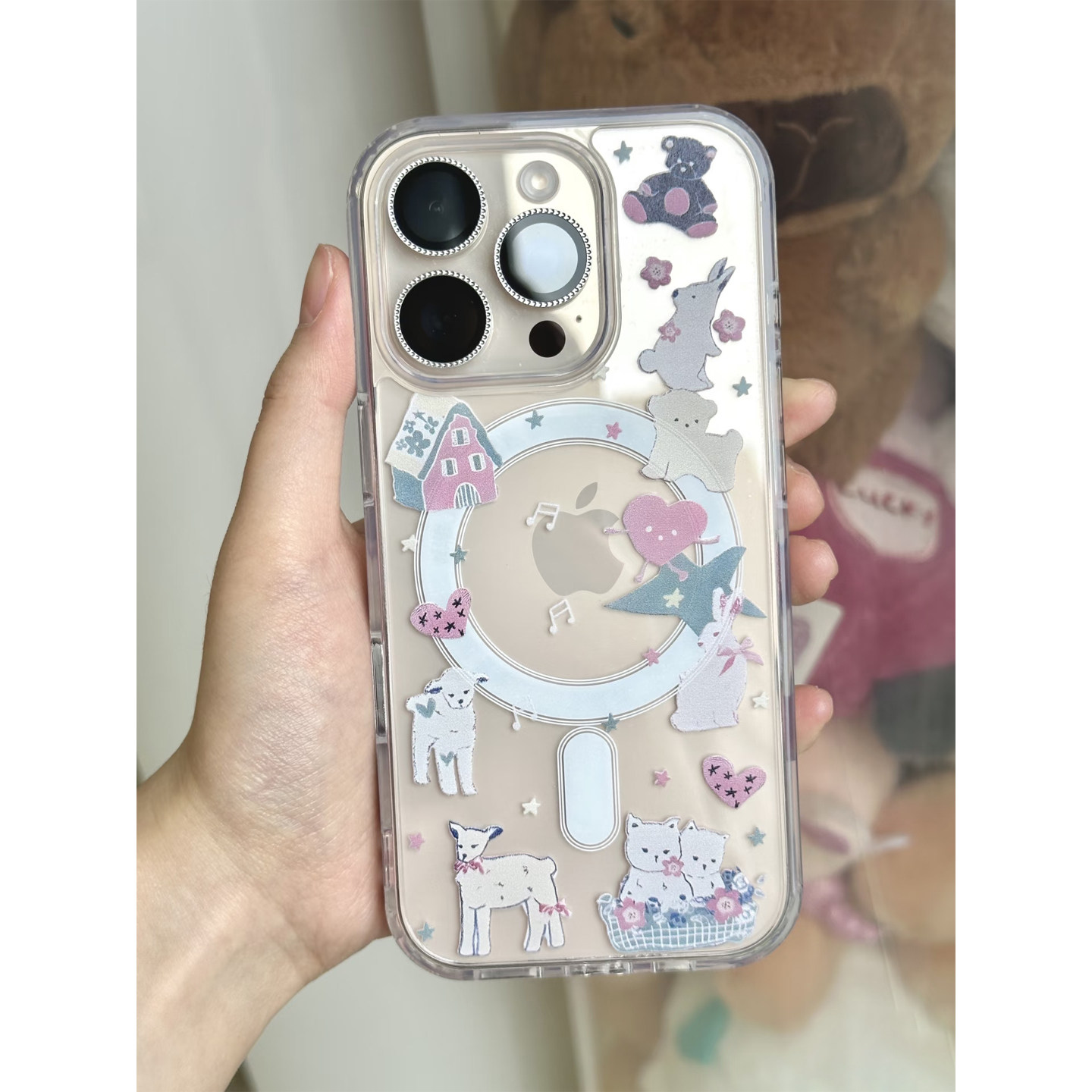 白日茶话会适用iPhone16promax无线充电磁吸手机壳15promax新款13透明14promax卡通可爱12创意16plus防摔17女