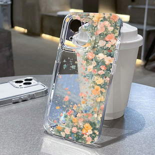 nova12華為mate60榮耀16防摔11小米13透明vivo全包oppo軟殼k70 ins風(fēng)鮮花適用蘋果14手機殼iPhone15promax新款