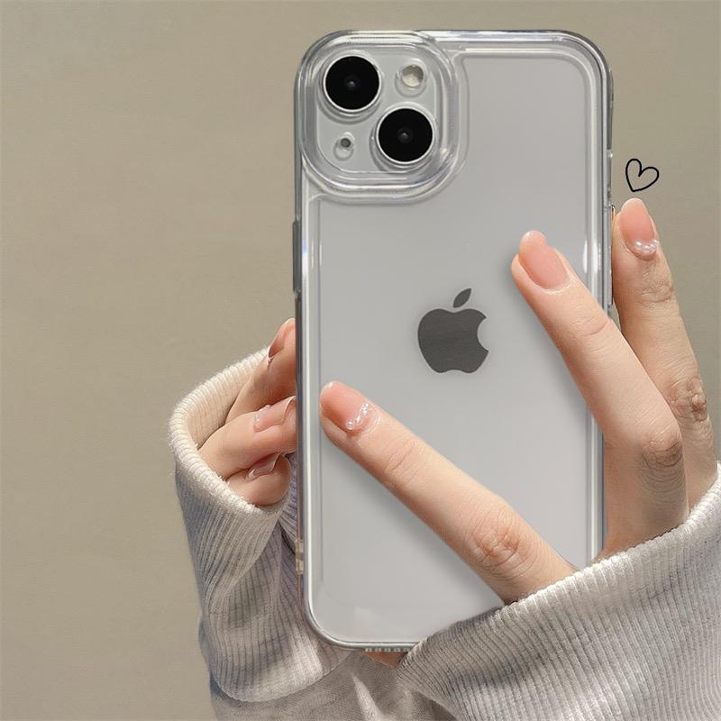 简约透明适用苹果14手机壳情侣iphone13promax新款12硅胶15女款防摔14pro小众高级感透明11男生全包保护套软