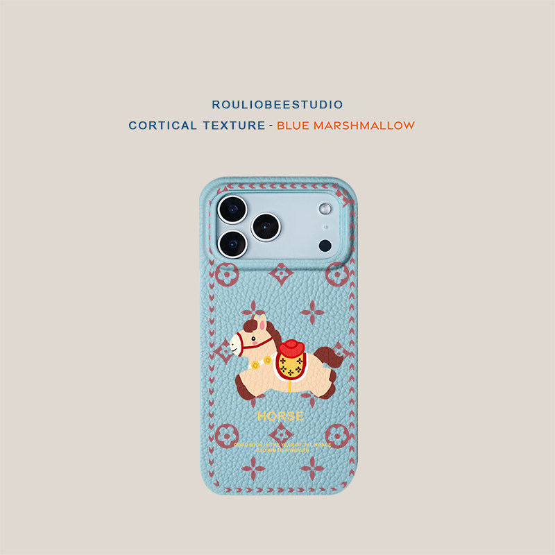 老花小马适用苹果17promax手机壳iphone15pro新款16卡通13荣耀400皮纹壳14华为p70vivo小米17pro全包防摔oppo