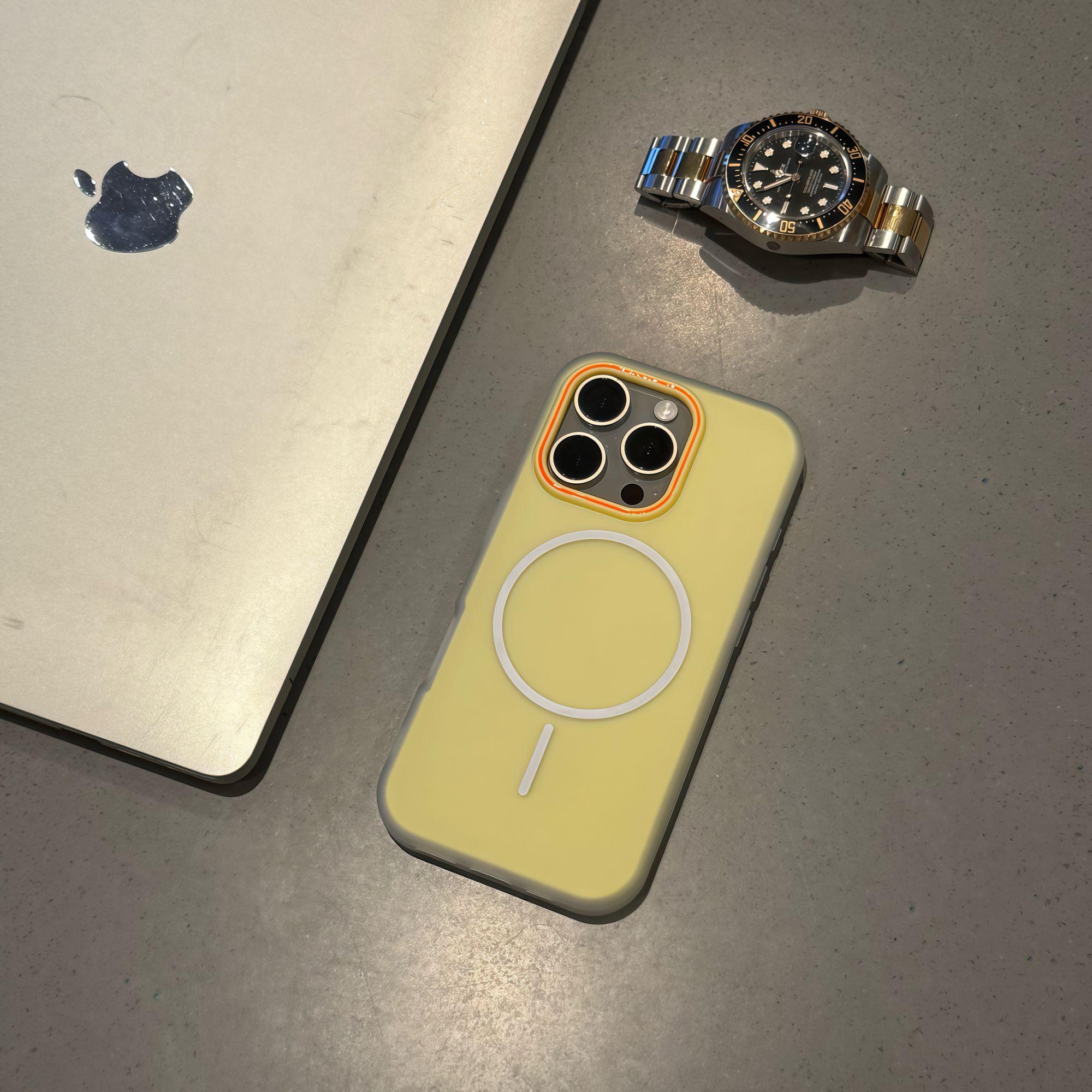 黄色肤感磁吸适用iPhone16promax手机壳苹果15promax简约14pro个性13pro防摔16新款15plus保护套11男女12软壳