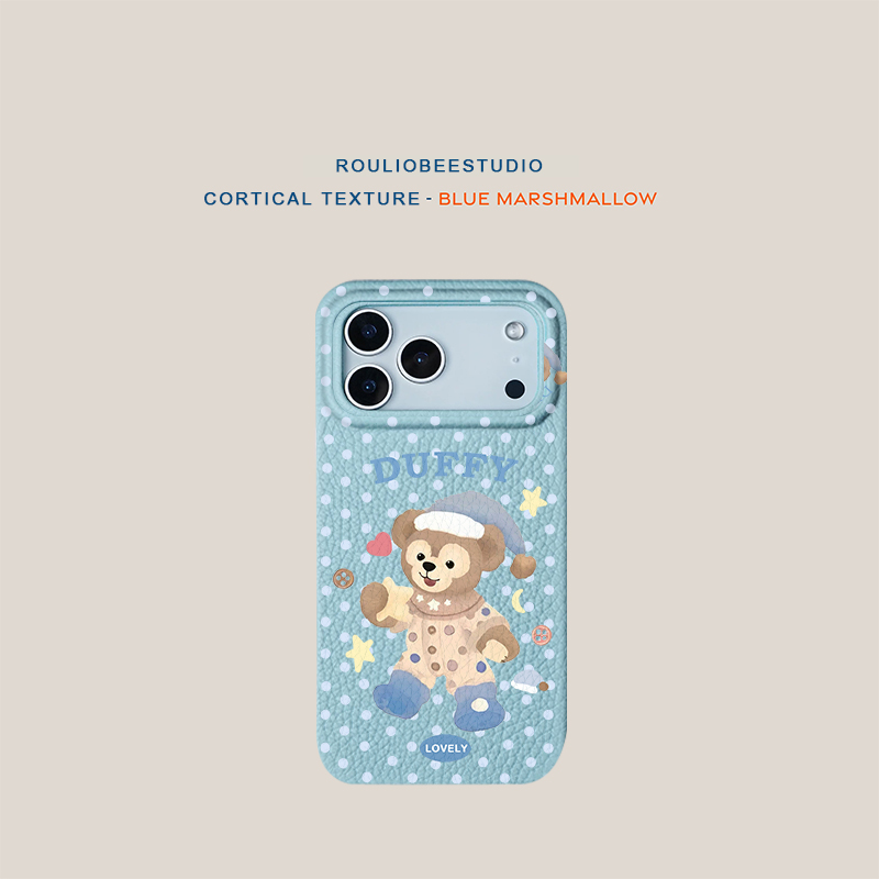 达菲熊适用苹果17promax手机壳iphone15promax新款16promax肤感13荣耀14皮纹12保护套华为p70vivoppofindx8女