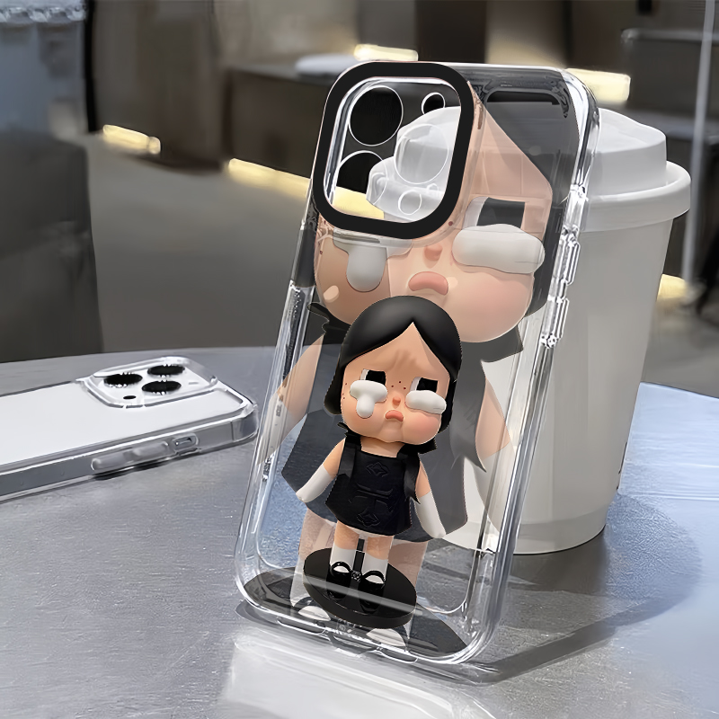 趣味赫本风哭娃适用苹果16pro手机壳iPhone15pro新款17华为mate60荣耀200防摔小米14卡通vivo全包oppo软壳k80
