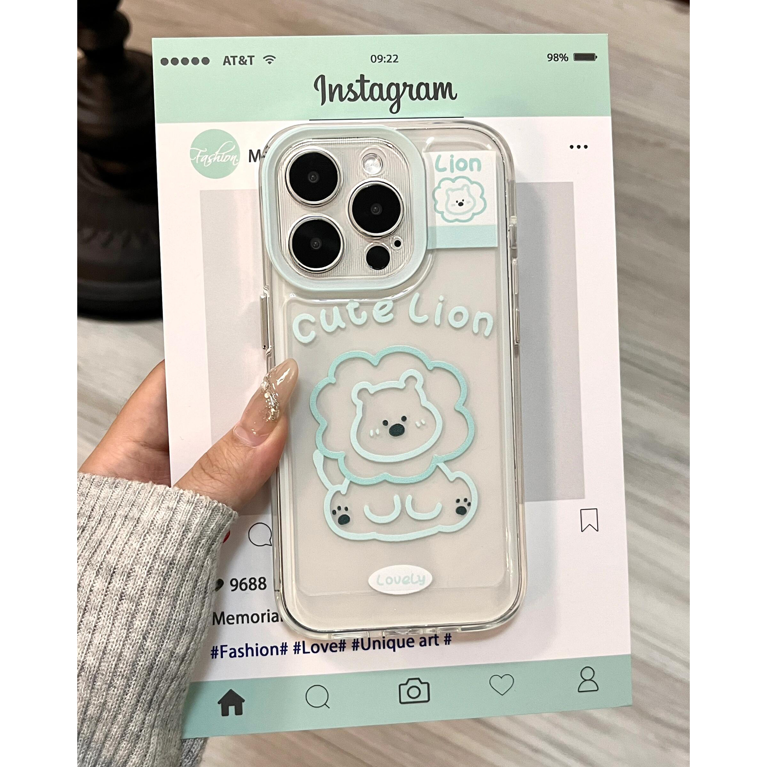 线条狮子头适用苹果13手机壳iPhone15promax新款16华为mate60荣耀90防摔11小米14透明vivox100全包oppo软k70