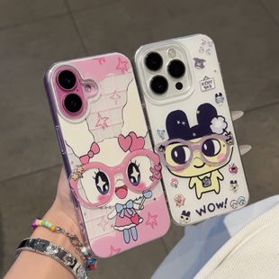 甜心卡通适用苹果16手机壳iPhone15promax新款p70华为mate60荣耀300可爱vivos20眼镜oppo小米14红米13/12防摔