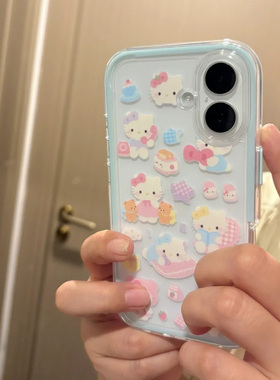 甜品凯蒂猫适用iPhone15promax手机壳苹果14pro新款16promax可爱卡通13趣味12保护套11硅胶防摔15plus软壳女