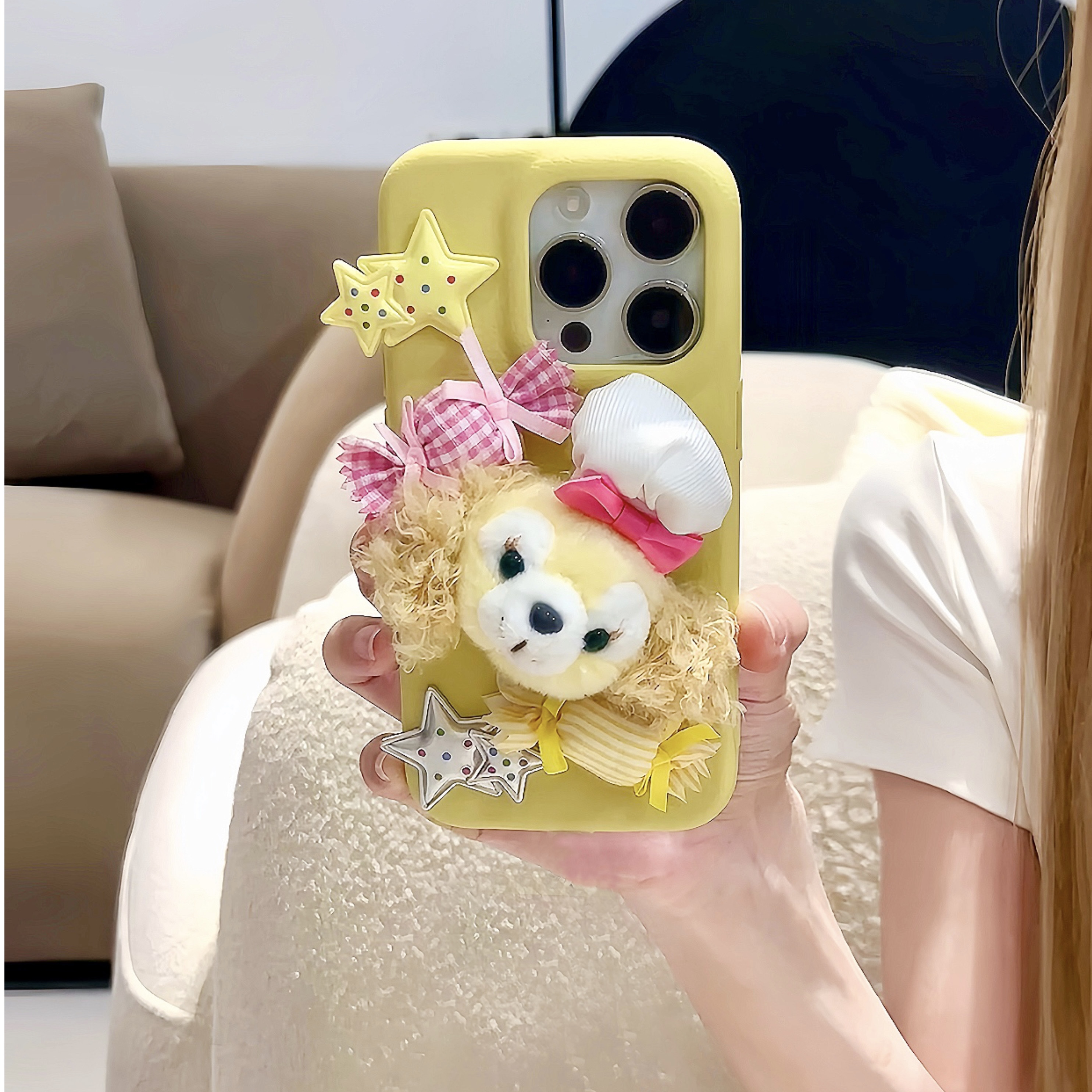 糖果饼饼公仔适用苹果15promax手机壳iphone16pro新款14promax可爱卡通13小众12保护套11皮纹华为p60毛绒手链