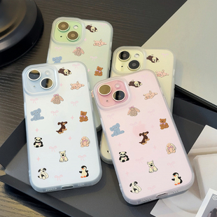 动物蝴蝶结适用苹果15promax手机壳iphone14pro新款 13高级感12小众11保护套16pro全包亲肤防摔硅胶x软壳xsmax