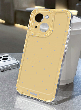 黄色小波点适用苹果16手机壳iPhone15promax新款13华为mate60荣耀200防摔12小米14透明vivox100全包oppo软k70