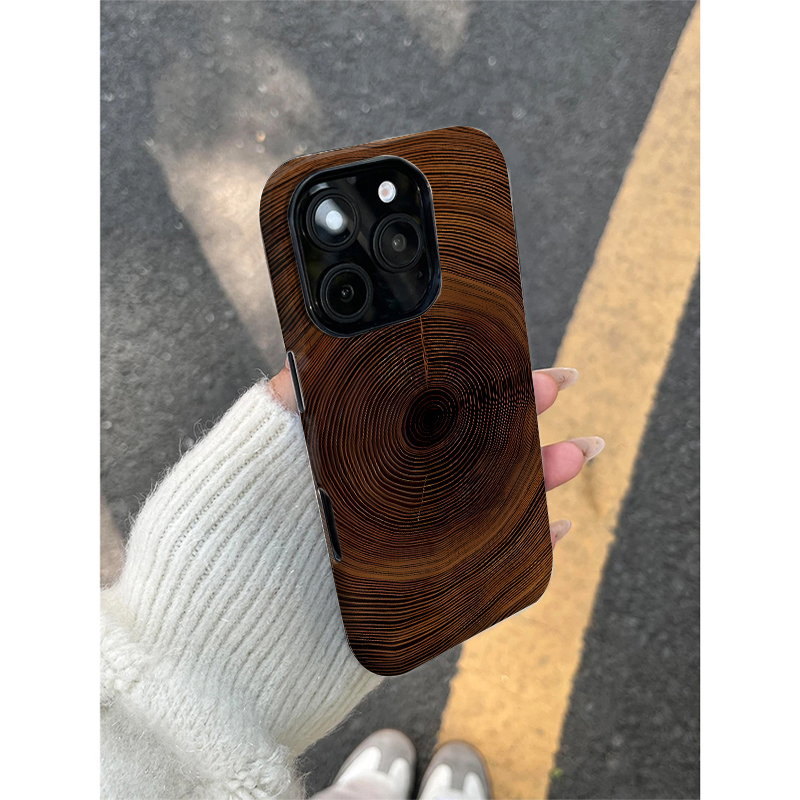 年轮印记适用苹果17pro手机壳iphone16promax新款14华为mate70荣耀300小米15磨砂菲林vivo可爱oppofindx8防摔