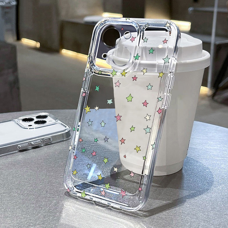 多巴胺星星适用苹果16pro手机壳iPhone15promax新款13华为mate60荣耀200防摔12小米14透明vivo全包oppo软k70