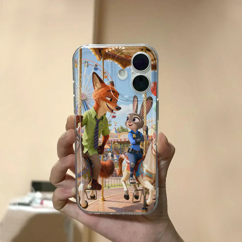 游乐园朱迪尼克适用苹果17手机壳iPhone15promax新款16华为p70荣耀300防摔小米14透明vivo全包oppo软壳findx8