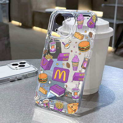 趣味潮牌全包超薄透明手机壳汉堡