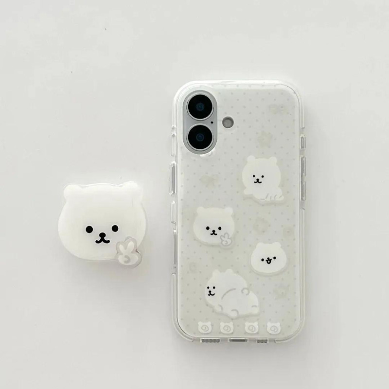 自嘲熊支架适用苹果16手机壳iPhone15promax新款p70华为mate60荣耀200趣味vivos19旋转oppo小米14红米note13