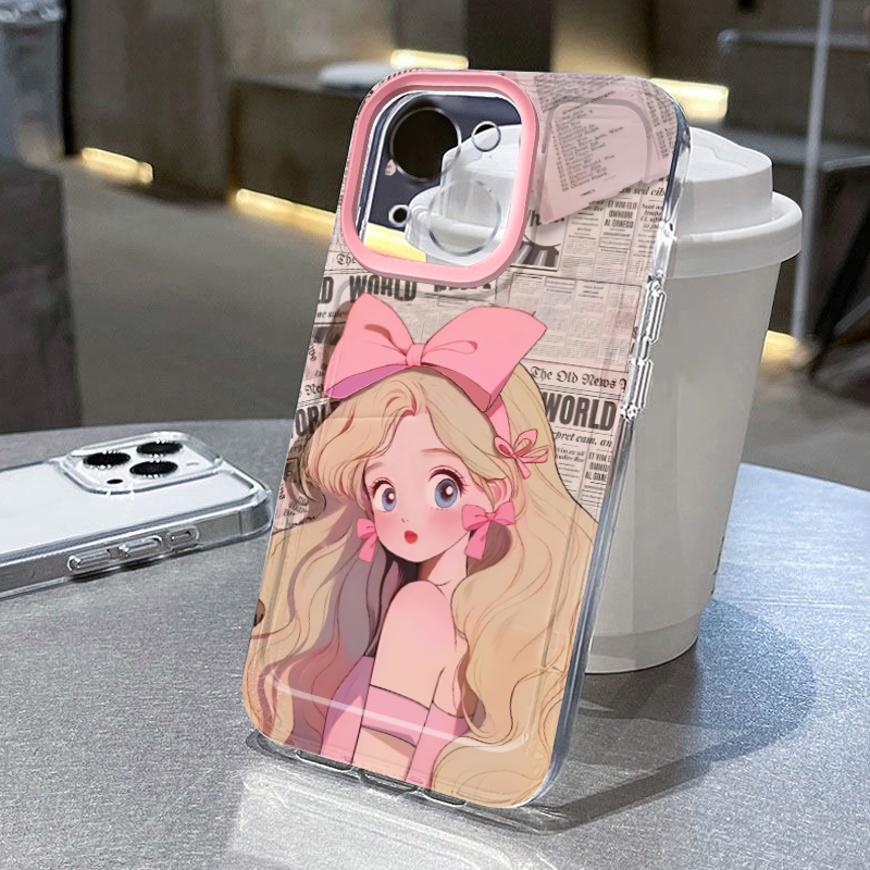 蝴蝶结女孩适用苹果14手机壳iPhone15promax新款nova12华为mate60荣耀90防摔11小米13透明vivo少女oppo软k70