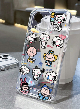查理史努比适用苹果16pro手机壳iPhone15promax新款13华为mate60荣耀防摔12小米14透明vivos19全包oppo软k70
