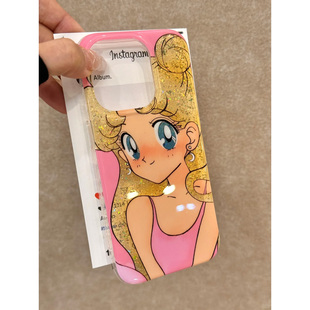 美少女战士适用苹果15promax手机壳iphone14pro新款 16promax可爱卡通13小众12保护套防摔11闪粉xr潮壳xsmax女