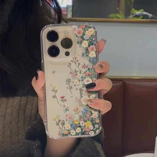 小清新满屏花朵超薄插画手机壳