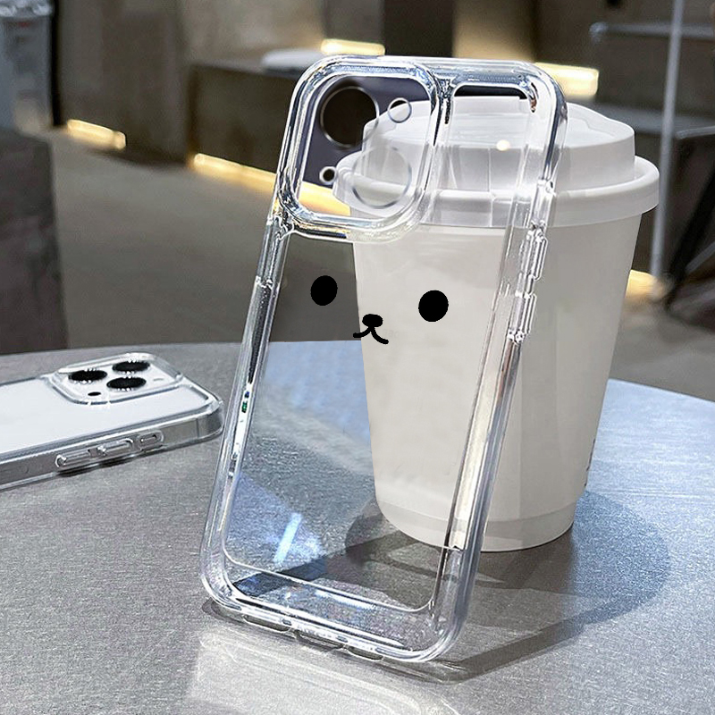 小熊表情适用苹果16pro手机壳iPhone15promax新款13华为mate60荣耀200防摔12小米14透明vivo全包oppo软壳k70