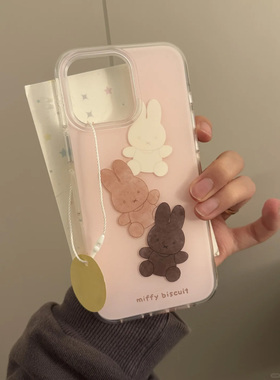 小兔饼干适用苹果16手机壳iPhone15promax新款p70华为mate60荣耀200小众vivos19卡通oppo小米14红米note13女