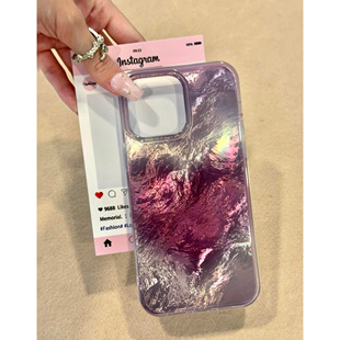 葡萄紫晕染适用苹果16手机壳iPhone15promax潮12新款 11华为mate60荣耀90小众vivox100小米13防摔oppo创意k70