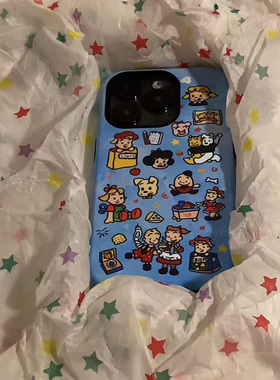 原田治蓝色适用iphone16promax手机壳苹果13菲林14华为mate70卡通vivox200小米15防摔oppo硬壳12红米k80荣耀