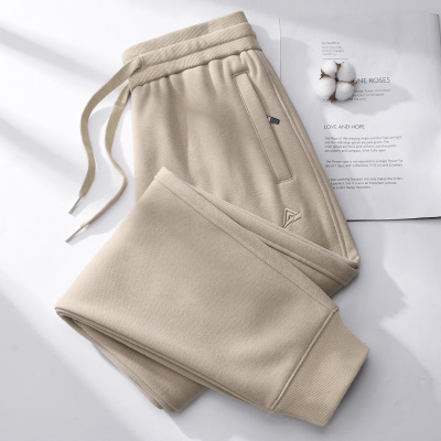 韩国休闲加绒加厚卫裤女2025春秋新款时尚大码宽松束脚运动长裤子