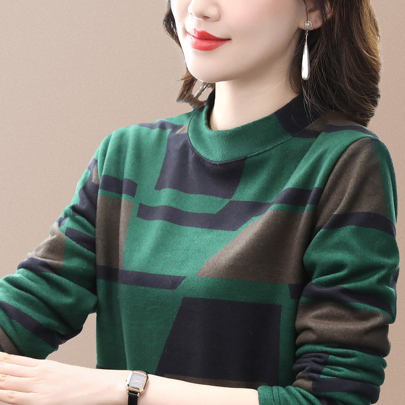 韩国高级德绒打底长袖t恤女2025春秋新款时尚半高领加绒中领上衣