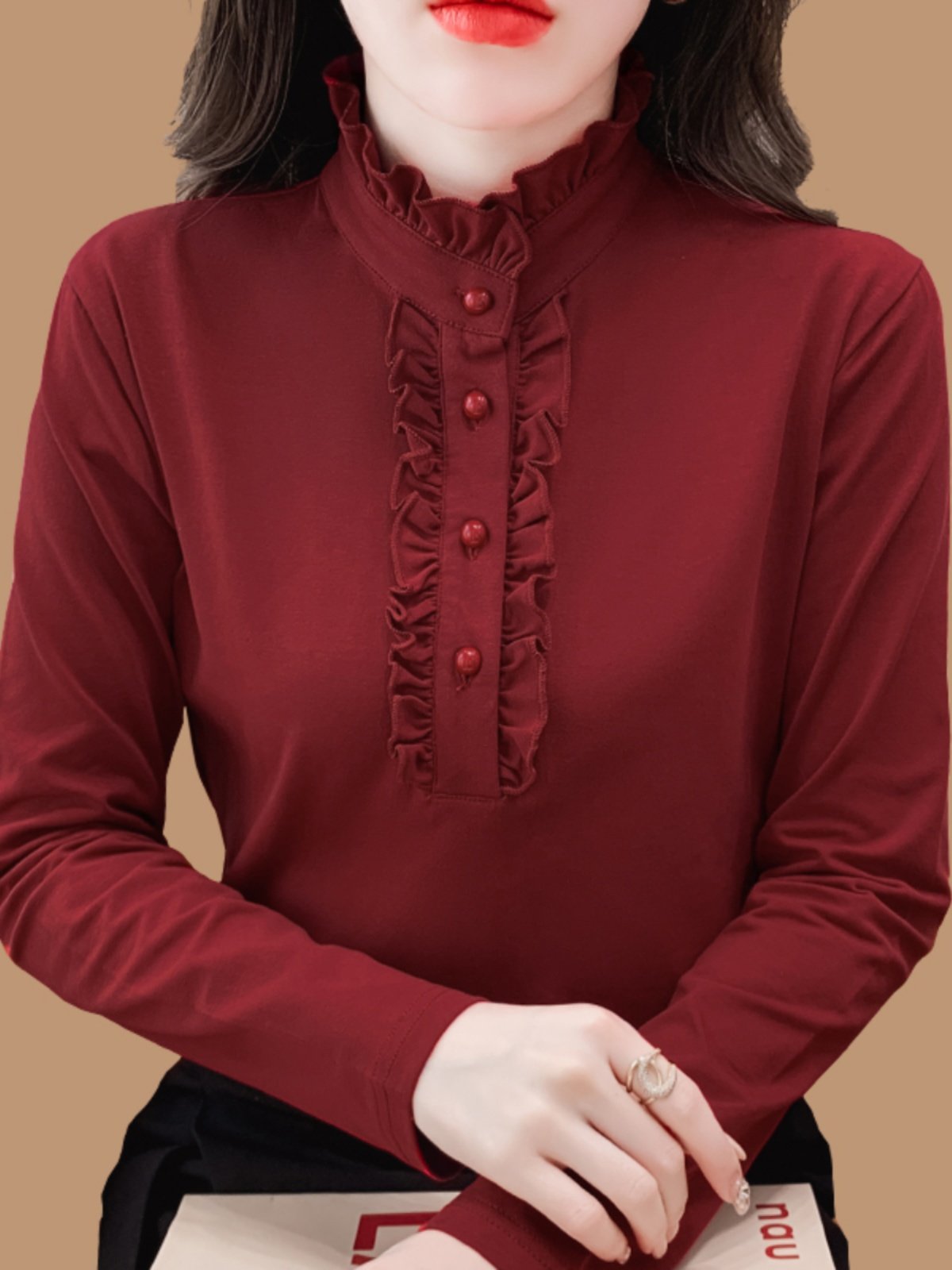 韩国大码加绒半高领长袖t恤女2025春秋新款时尚加厚打底衫上衣潮