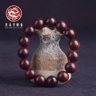 海南黄花梨紫油梨手串15mm男士随身盘玩佛珠手链文玩把玩车挂送礼