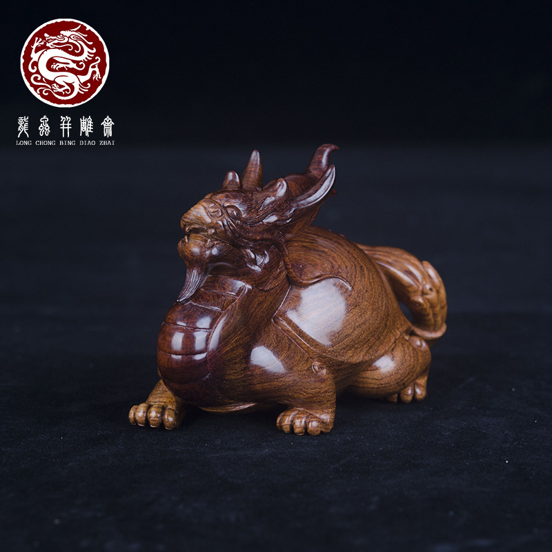 海南黄花梨龙龟摆件老油梨湘工雕刻男士盘玩把件玄关高档木雕送礼