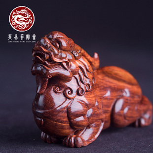 海南黄花梨汉代貔貅手把件老油梨湘工男士 随身木质解压盘玩摆件
