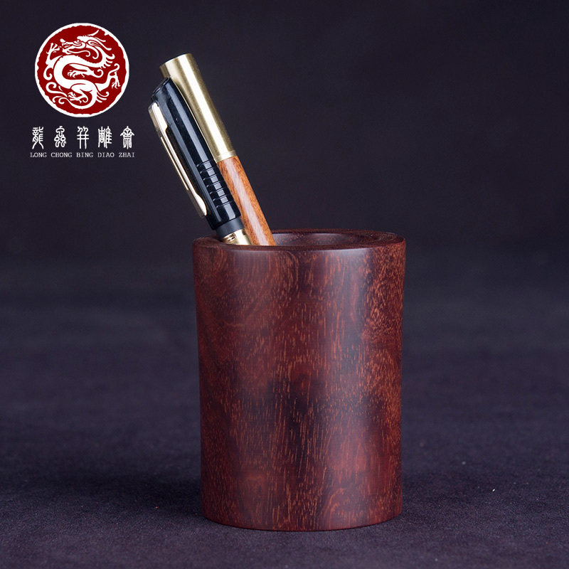 【专享款】印度小叶紫檀笔筒金星老料无拼补文房家居摆件红木送礼