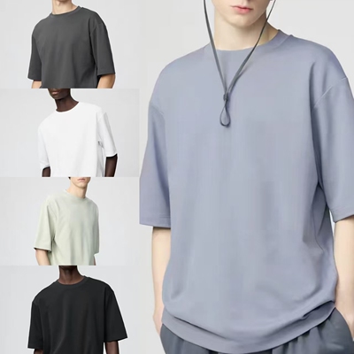 男装女装合作款大师T宽松圆领凉感五分袖T恤475355/482295/465185