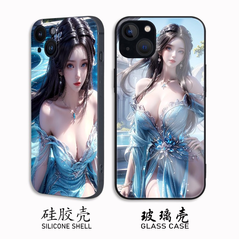 国漫美女手机壳适用iphone16苹果15红米K70至尊版OPPOReno13华为nova13ultra玻璃小米15三星