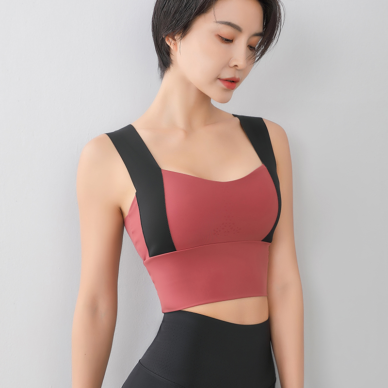 大码运动内衣女200斤跑步健身背心高防震瑜伽服美背外穿定型文胸