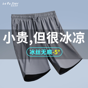 短裤男夏季2024新款休闲运动冰丝薄款速干宽松加肥加大5分五分裤