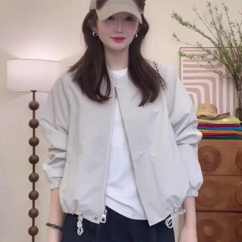 韩版春宽松显瘦减龄工装短外套女