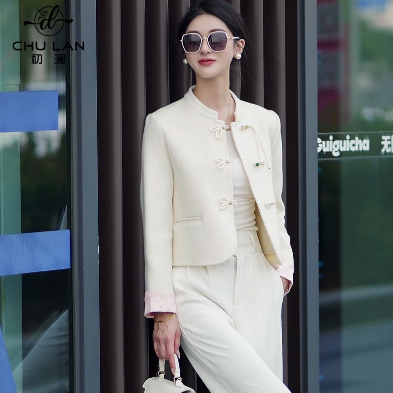 呢子双面毛呢短款韩版小个子外套