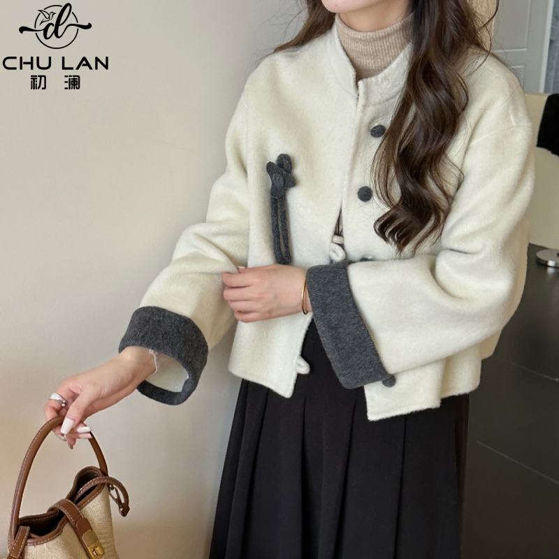 2025早秋新中式国风双面呢子外套