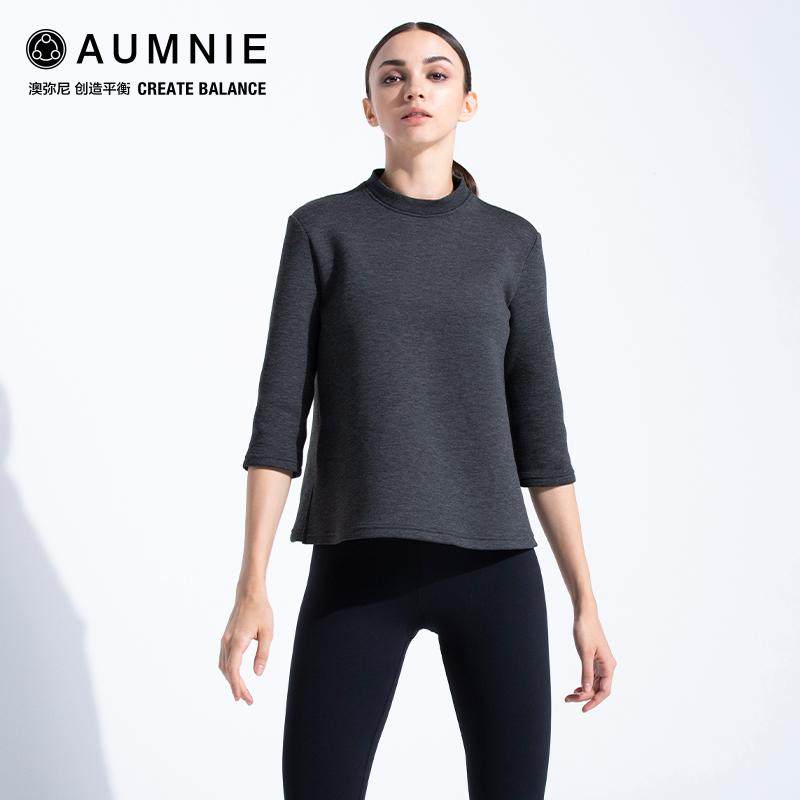 AUMNIE空气层七分袖上衣冬装长袖针织弹力打底衫女内搭T恤,运动/瑜伽/健身/球迷用品,瑜伽外套,淘宝优惠券,粉丝福利购,淘宝优惠卷