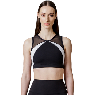 AUMNIE澳弥尼艺术胸围女网纱性感含胸垫防震聚拢瑜伽健身高强度