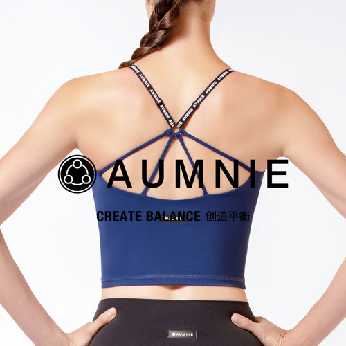 AUMNIE澳弥尼一体LOGO背心瑜伽运动内衣健身美背减震聚拢中低强度