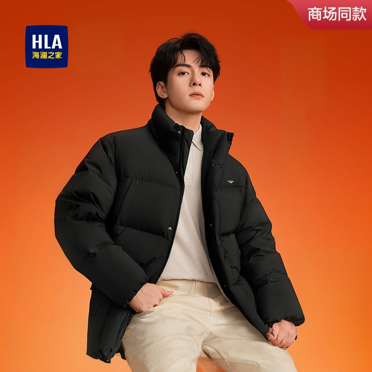 【董事长推荐】海澜之家005曾舜晞款极光95绒25冬新立领羽绒服男