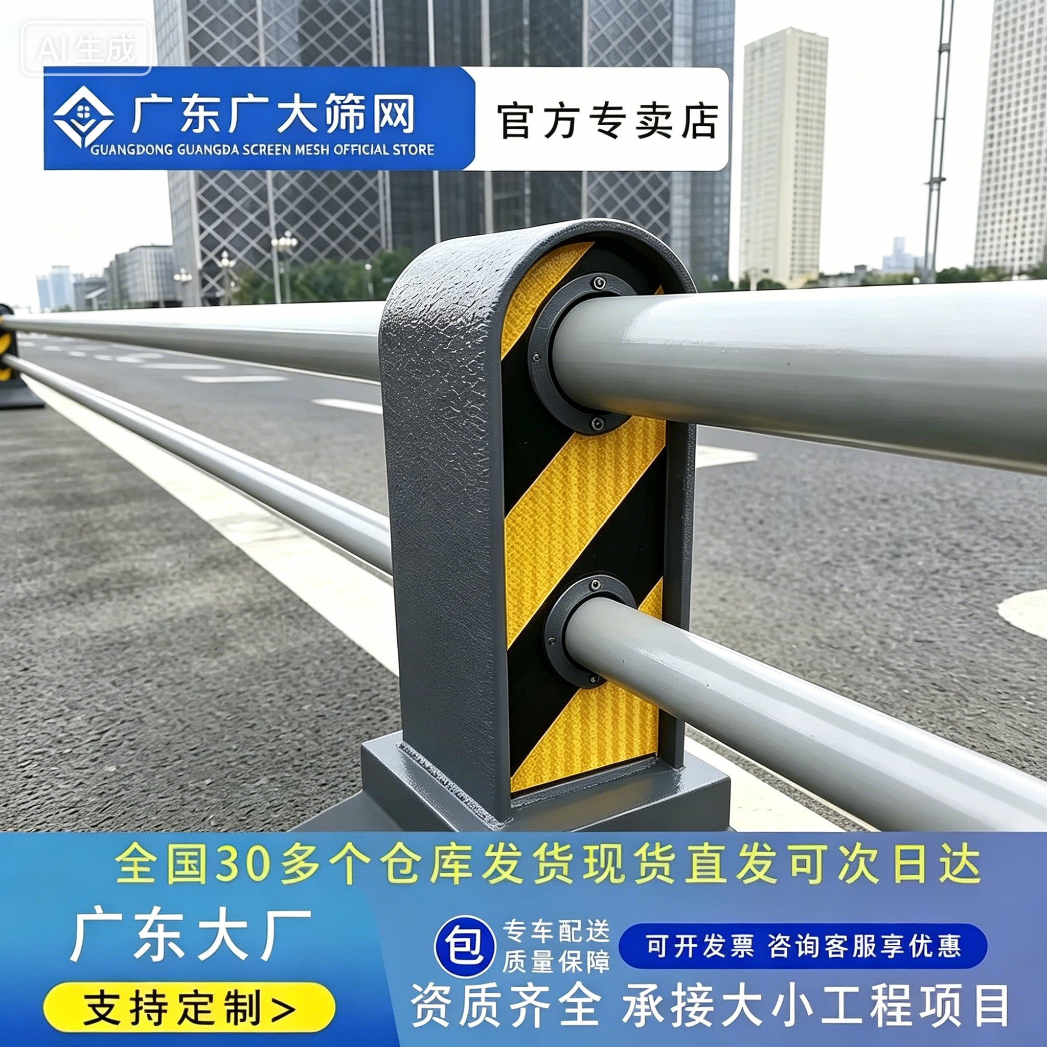 现货道路机非隔离护栏网人车分流图片