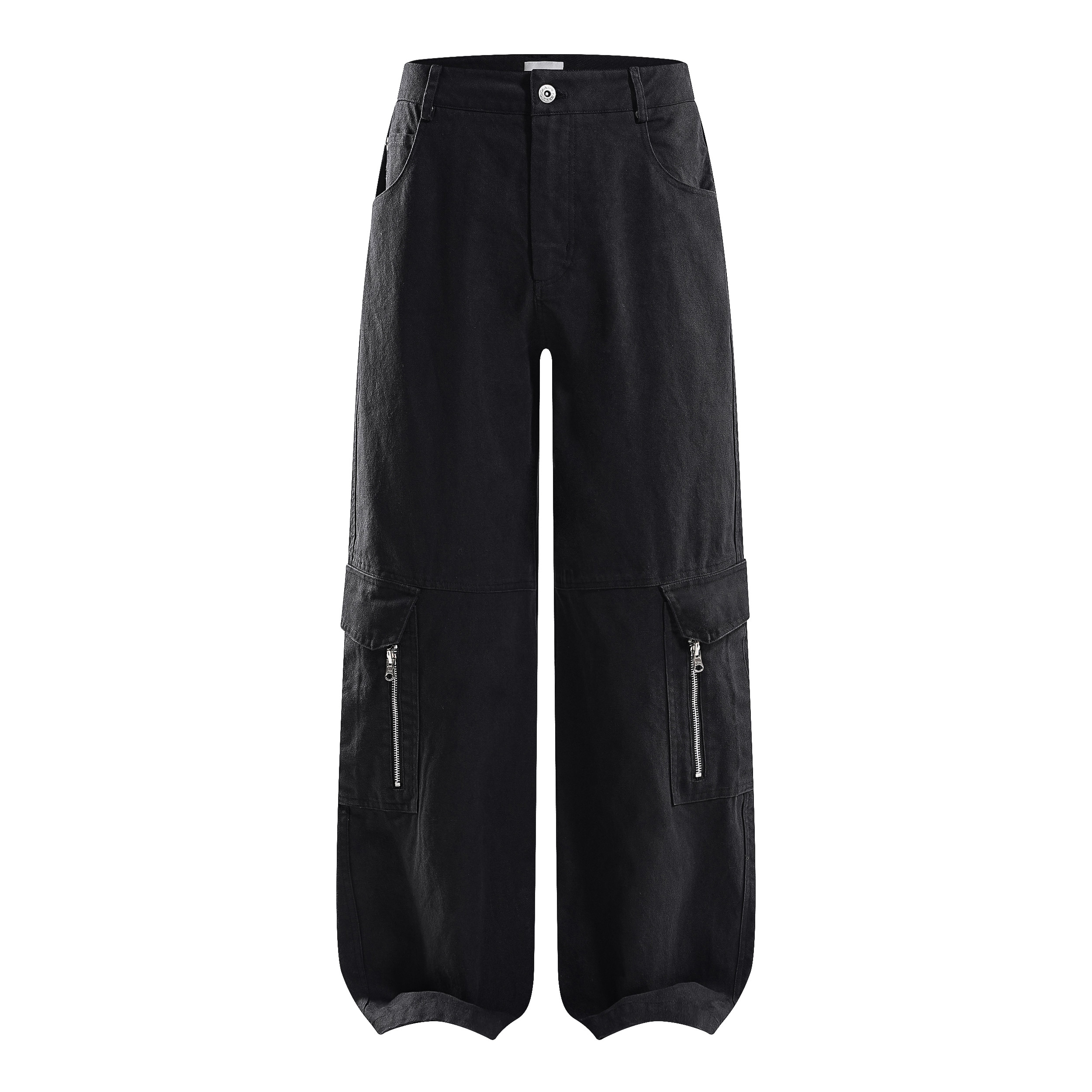 SlowFade多口袋拉链直筒微喇阔腿cargo工装裤cleanfit