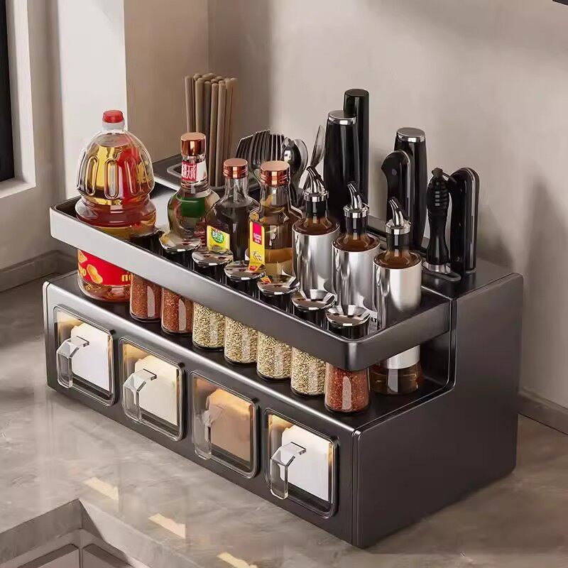 德国进口新款免打孔调味料收纳架